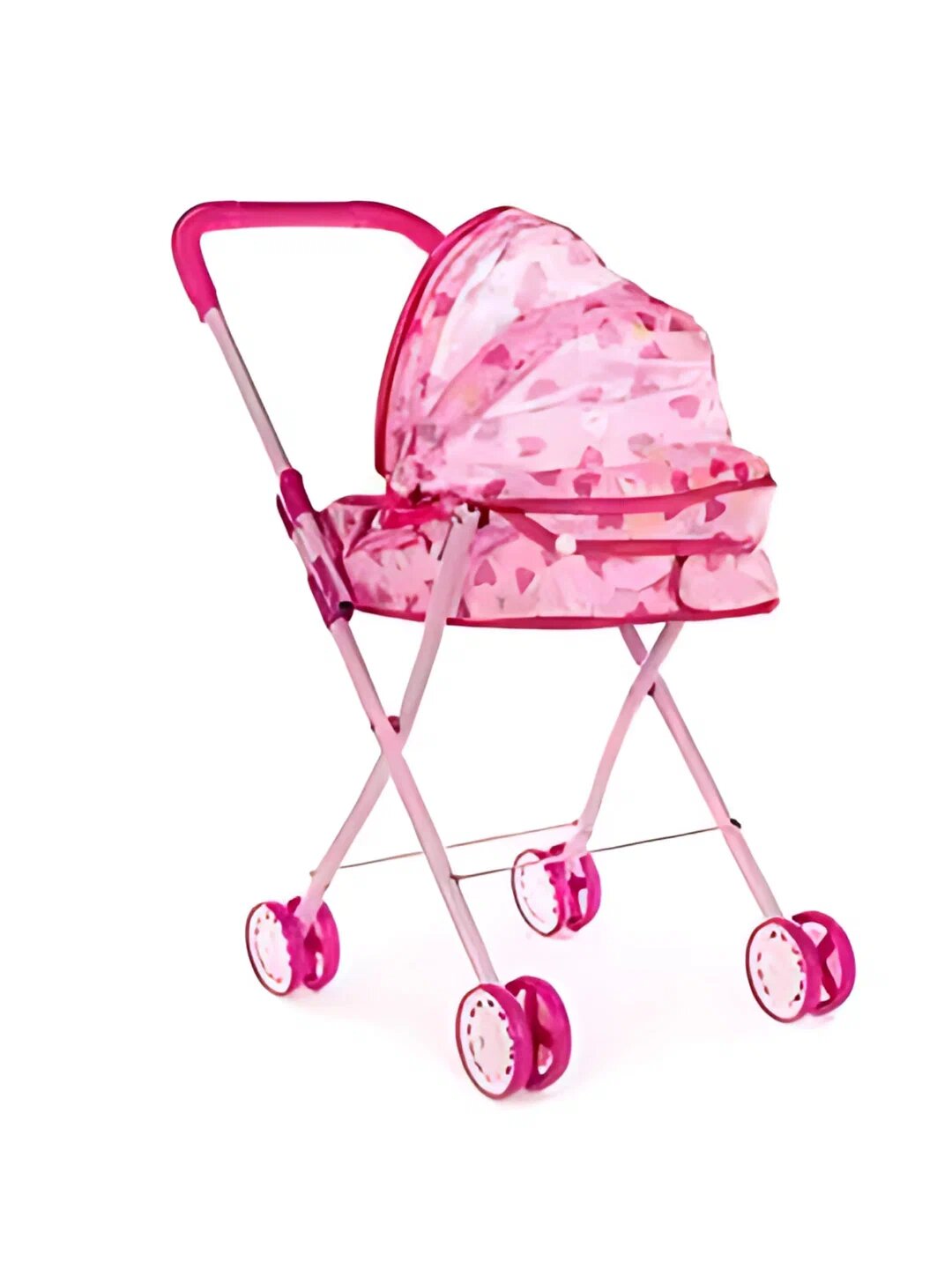 Коляска для кукол, складная люлька для девочек, металлическая — фото 1