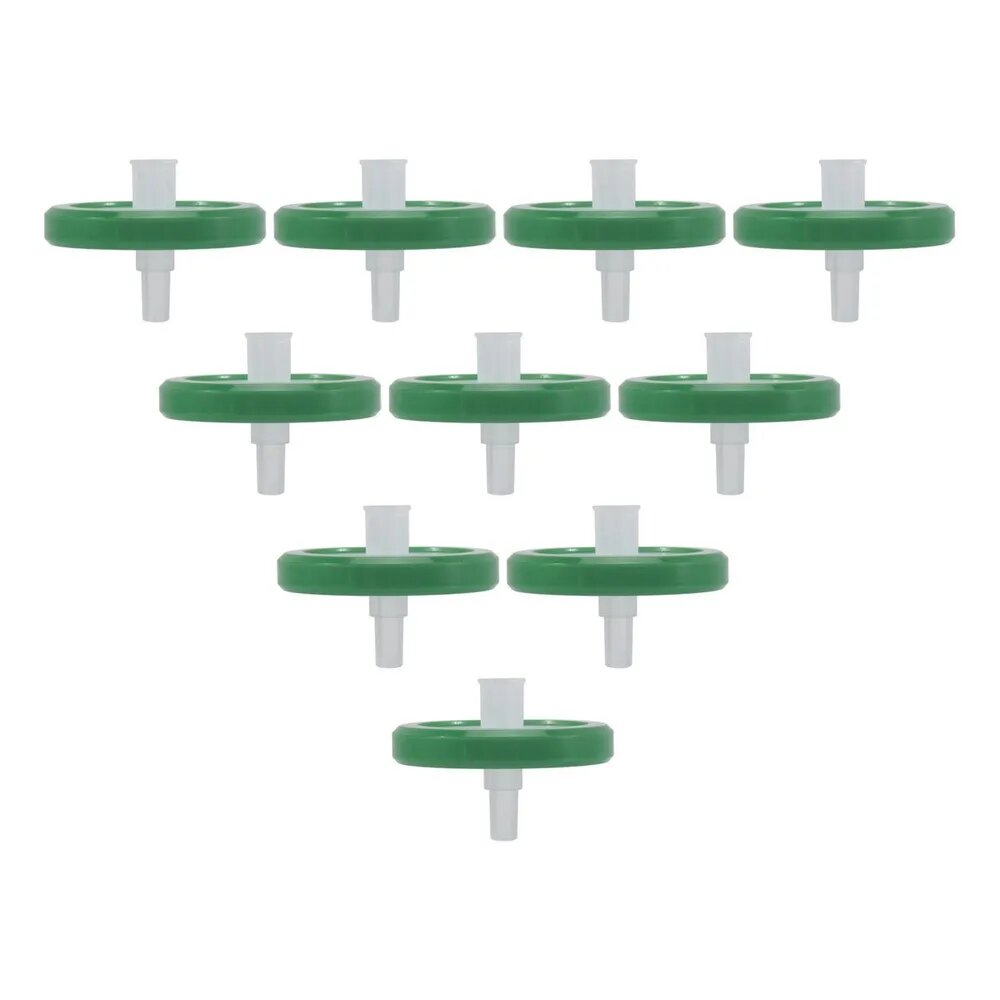 Стерильные шприцевые фильтры из полиэфирсульфона (PES), упаковка из 10 штук, размер пор 0,22 мкм.