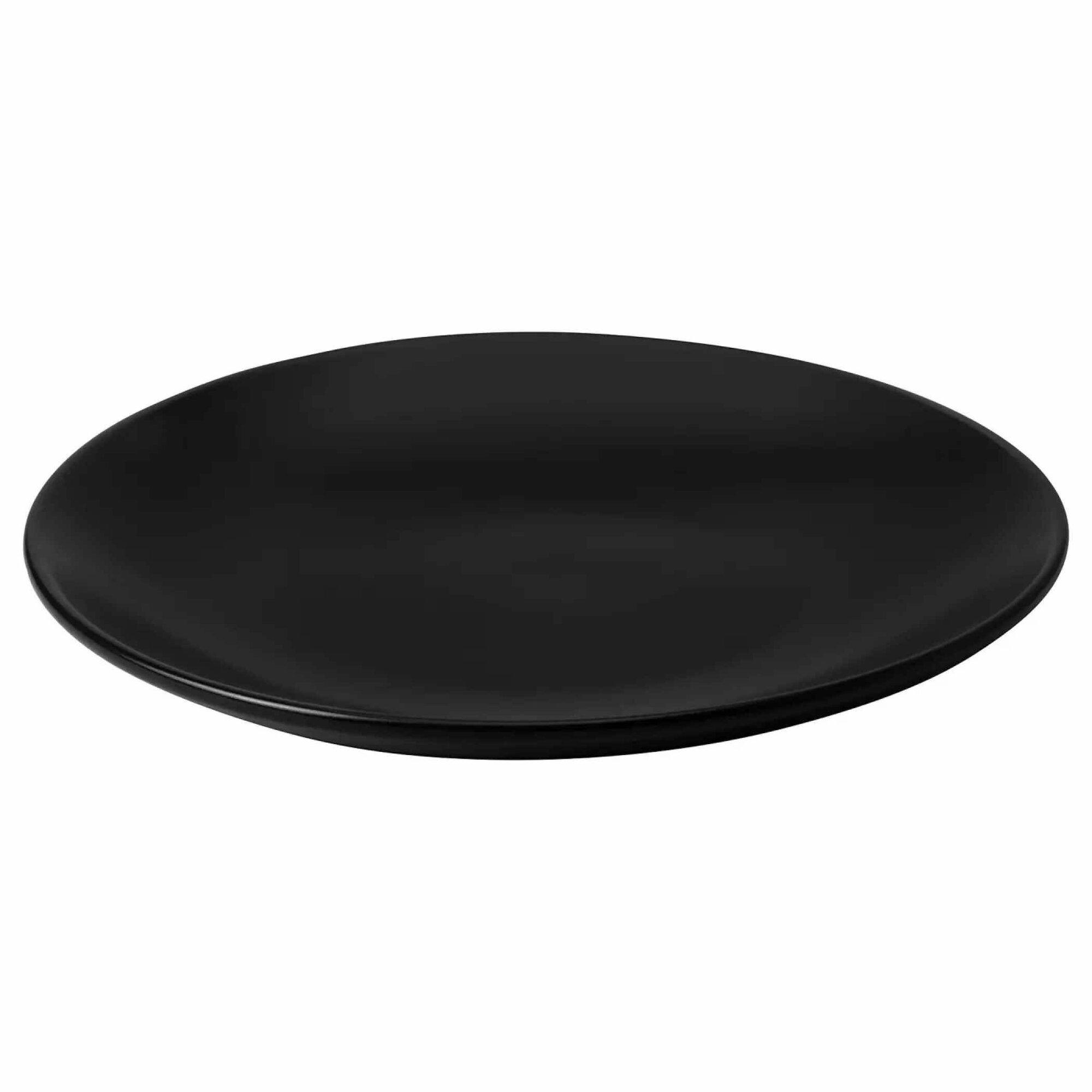 Тарелка IKEA - FARGKLAR, керамическая, матовая темно-серая, 20 см, 1 шт