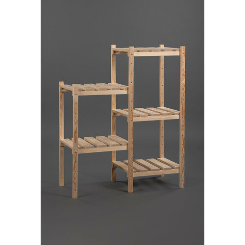 Стеллаж деревянный для дома 880х830х290мм / Этажерка деревянная на 5 полок