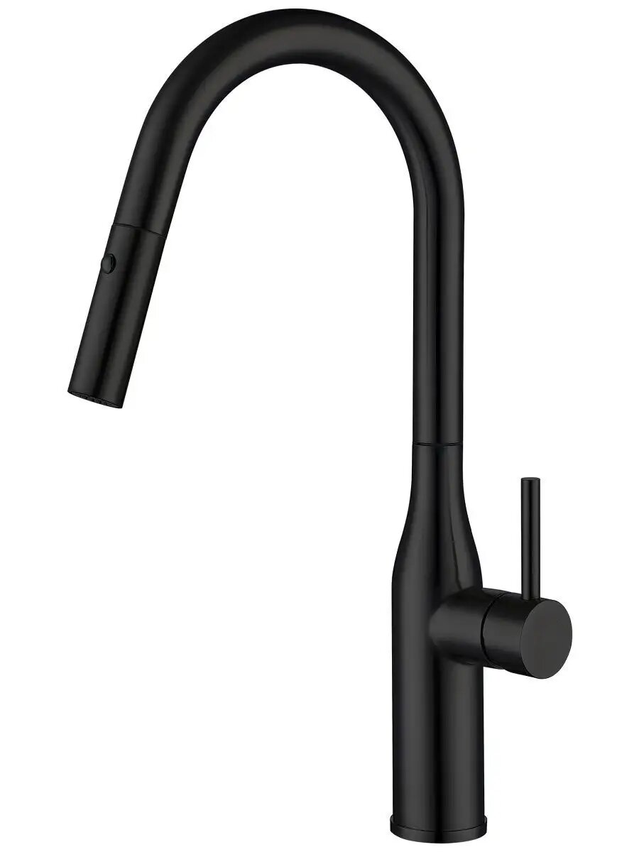 Смеситель для кухни Gappo G4398-46 однорычажный, нержавеющая сталь, черный матовый