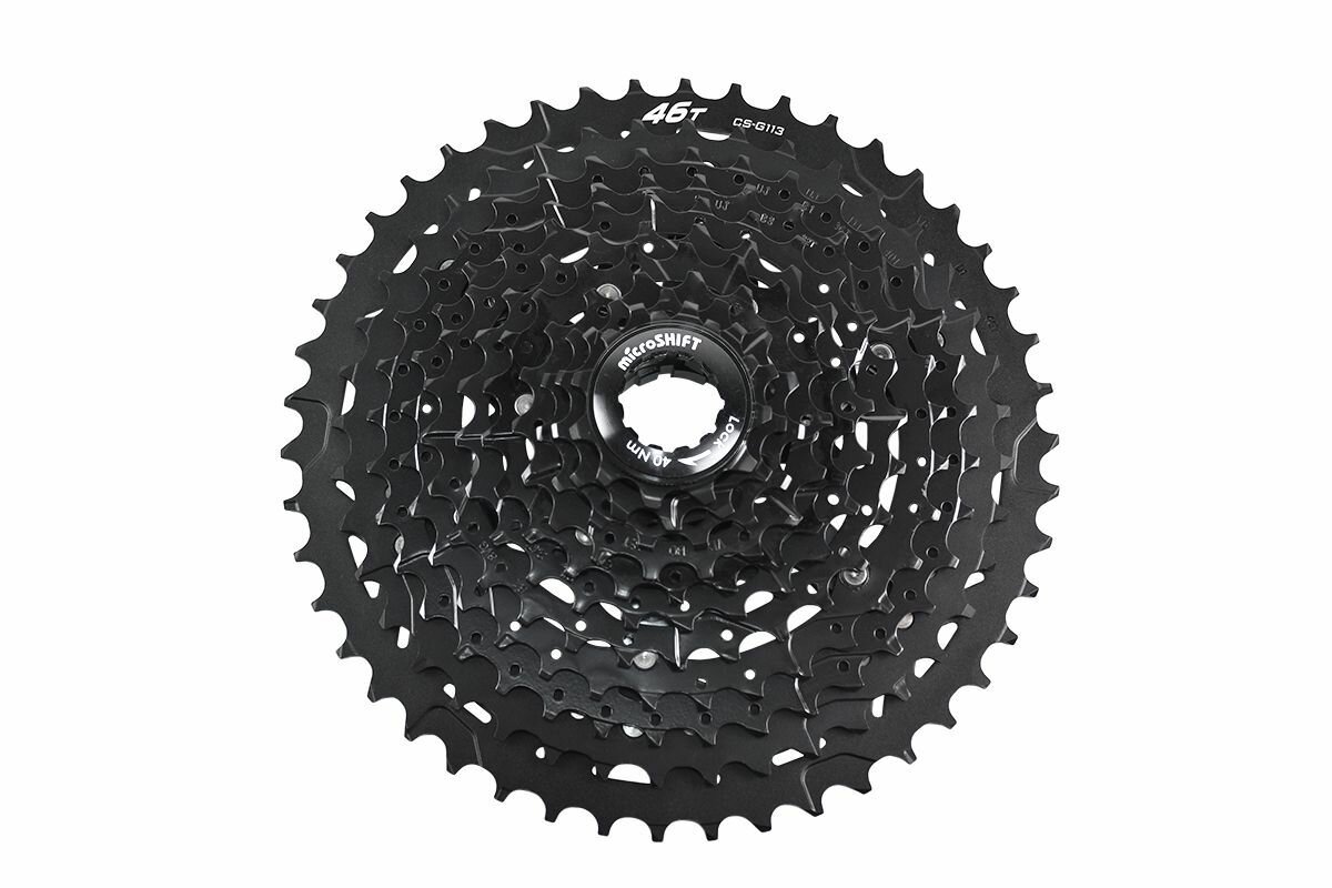 Кассета MICROSHIFT XLE CSG113-46-11 11 скоростей (11-13-15-18-21-24-28-32-36-40-46T) без упаковки, черный
