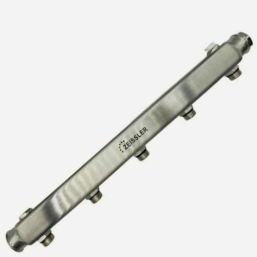 Изображение товара Коллектор из нерж. стали с межосевым расстоянием выходов 100 мм.1"*1/2"-5 выходов