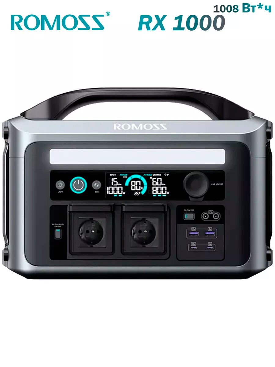 Портативный источник питания Romoss RX1000, 1008 Вт*ч (315000mAh) 220V