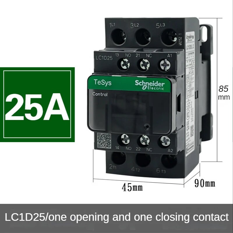 Schneider трехполюсный контактор LC1D 24В 110В 220В 380В черный, LC1D25, 24 В