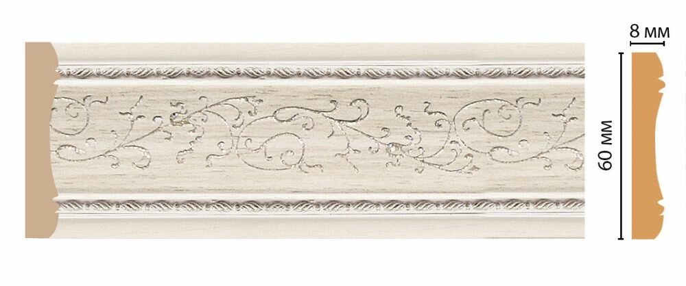 Багет Cosca Бордюр 60 Жемчуг 186-14 /Д240хШ1.1хВ6см Коска.