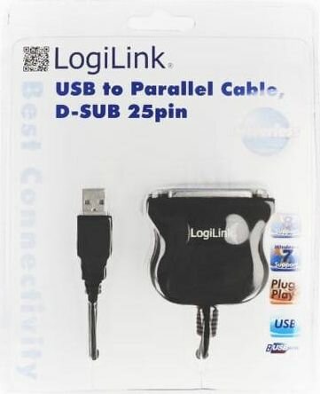 Адаптер LOGILINK UA0054A USB 1.1, D-Sub 25pin гнездо, вилка USB A, 1,8м, 1 шт