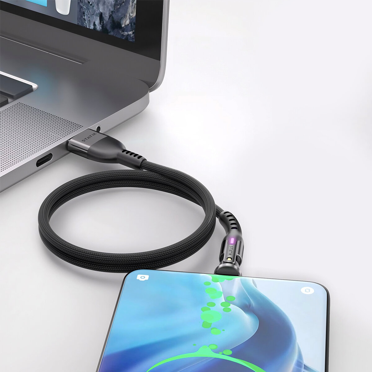 Зарядный кабель STATIK PowerPivot USB-A | USB-C, 2 метра, 12 Вт — фото 1