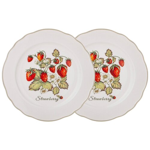 Набор тарелок закусочных LEFARD "STRAWBERRY" 2 ШТ. 20,5 СМ (КОР=9НАБ.)