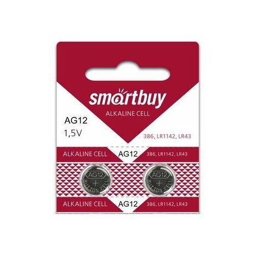 Батарейка часовая SmartBuy AG12-10B,2шт в блистере (SBBB-AG12-10B) батарейка lr43 ag12 386 1142 1 5v smartbuy blister упаковка 4 шт
