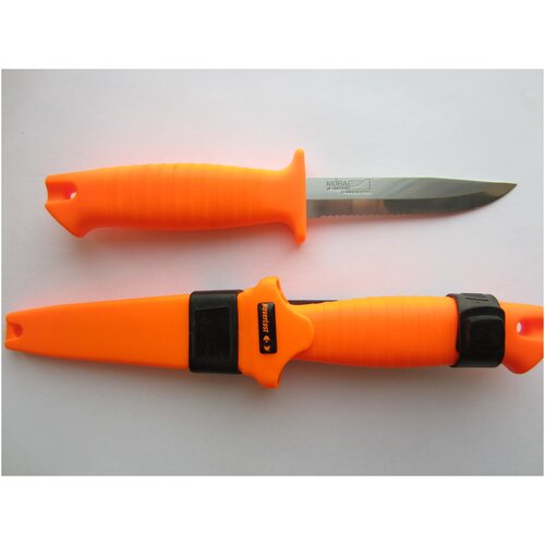 Нож туристический NeverLost Rescue Knife значок нержавеющая сталь оранжевый черный
