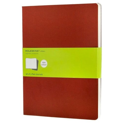 Блокнот Moleskine CAHIER JOURNAL CH123 XLarge 190х250мм обложка картон 120стр. нелинованный клюквенный (3шт)