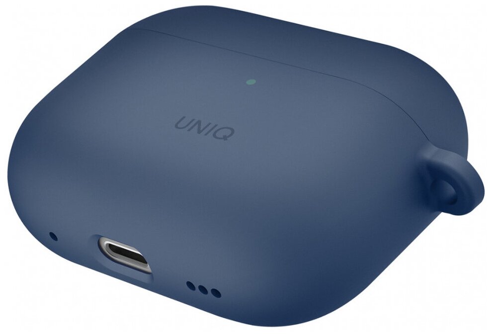 Uniq для Airpods Pro 2 чехол NEXO Liquid silicone +carabin +Sports ear hooks Caspian Серый — фото 1