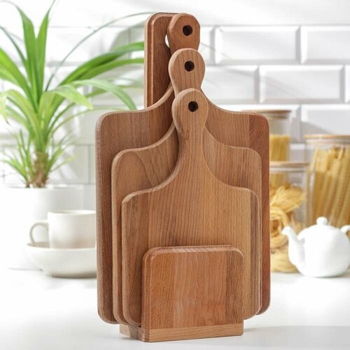 Adelica Нaбор деревянных досок разделочных нa подстaвке Adelica 3 шт 3019 см 3521 см 4025 см массив букa 6150₽