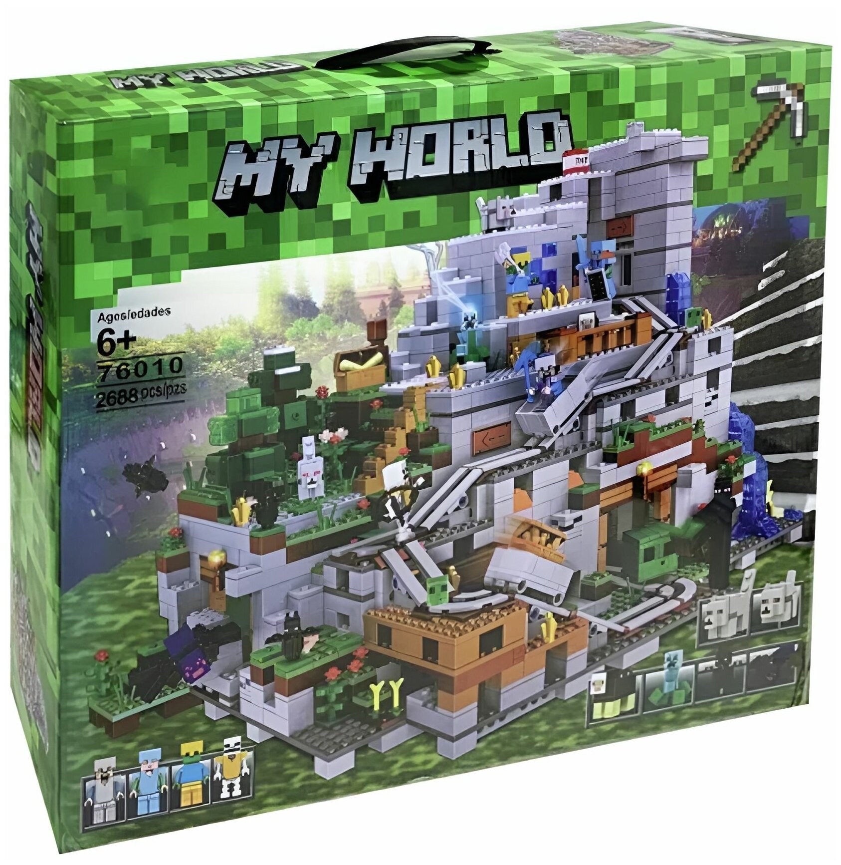 Конструктор / Мой Мир/ Майнкрафт / Горная пещера / 2688 деталей