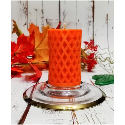 Свеча декоративная (Ромб Оранжевый 1 шт) 108гр