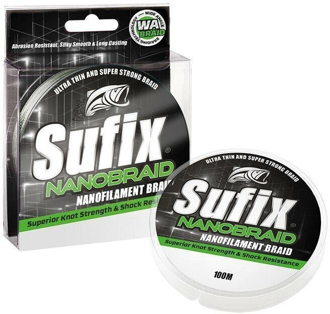 Леска плетеная SUFIX Nano Braid зеленый камуфляж 100 м 0.04 мм 2,8 кг DS1WG00541QA91