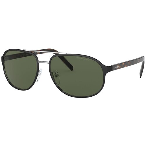 фото Солнцезащитные очки prada, авиаторы, оправа: металл, поляризационные, для мужчин, зеленый