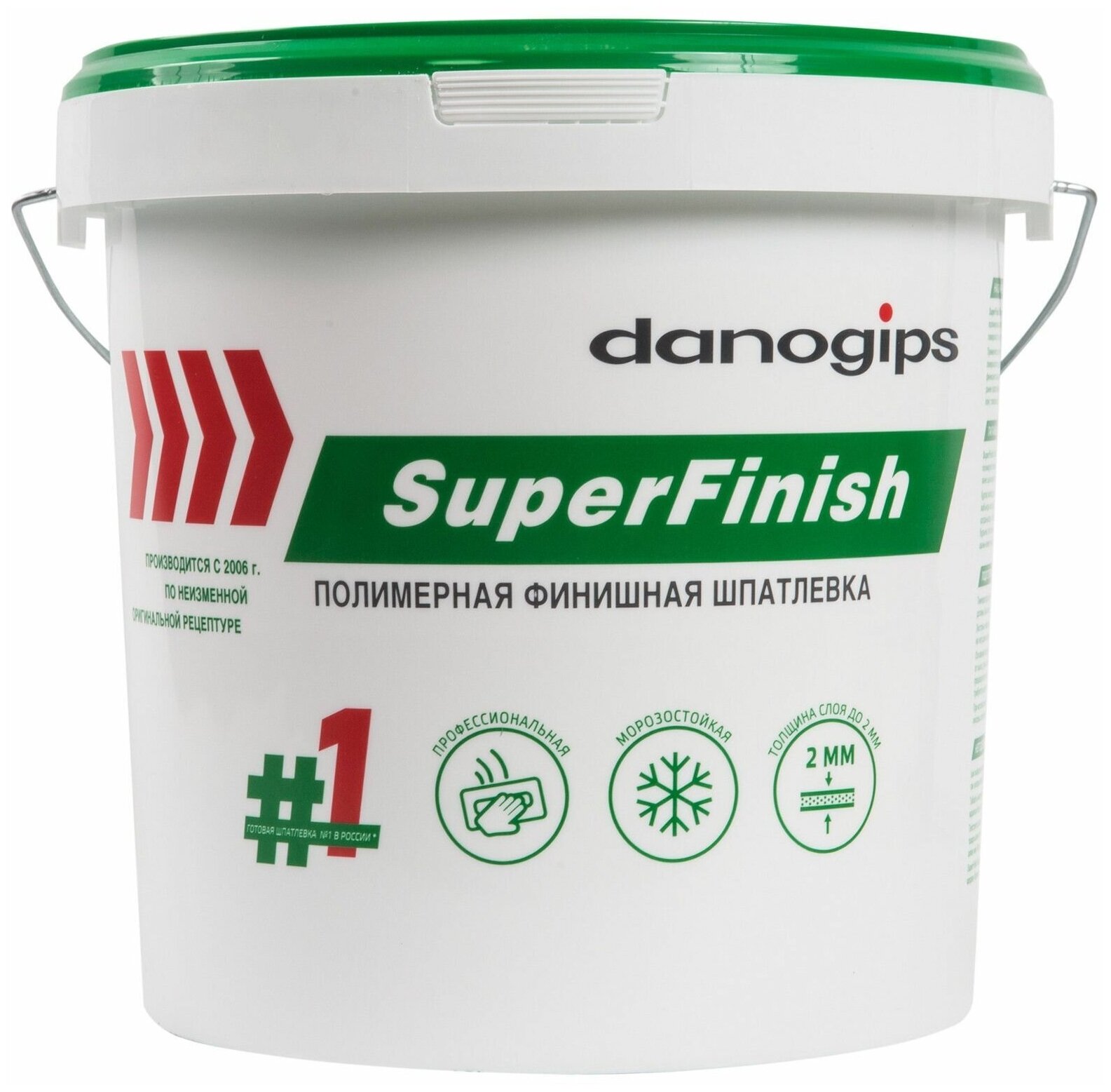 Изображение Шпатлевка для внутренних работ полимерная Danogips SuperFinish 11 л.