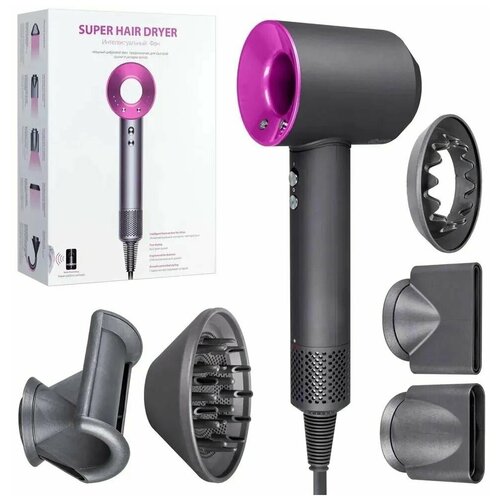 Фен для волос Super hair DryerНабор для укладки Мультистайлерстайлер с насадками 5в1 розовый 419000₽