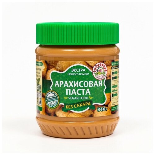 Арахисовая паста "Азбука продуктов" без сахара, 340 г , 1 шт.