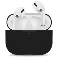 Ультратонкий чехол для Apple AirPods Pro 2 / Силиконовый кейс для беспроводных наушников Эпл Аирподс Про 2 из гибкого силикона (Black)