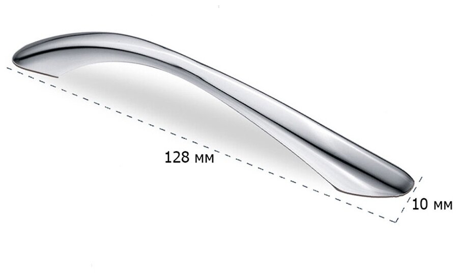 Ручка-скоба мебельная S-2170 C=96 мм хром (1 ед.) - фотография № 2
