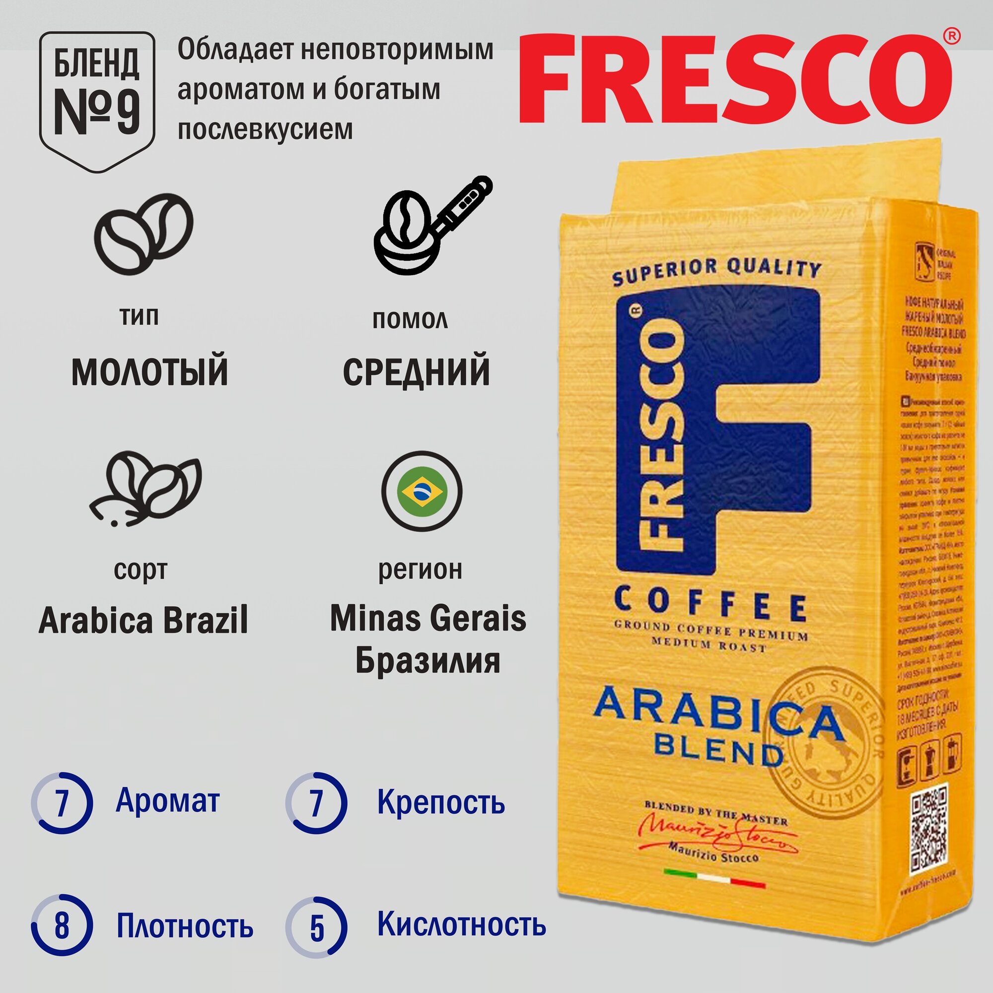 Кофе молотый Fresco Arabica Blend, 250 г — фото 1