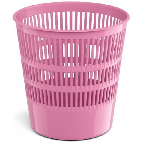 Корзина для бумаг Erich Krause Pastel, 12 литров, пластик, сетчатая, розовая