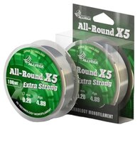 Монофильная леска ALLVEGA ALL-ROUND X5 прозрачная 0.25 мм 100 м 7.55 кг