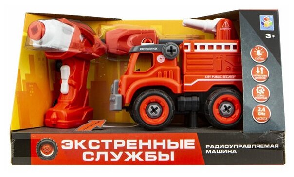 Конструктор с шуруповертом Пожарный грузовик на радиоуправлении 1 Toy