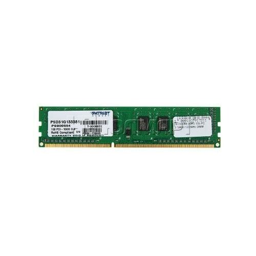 Модуль памяти Patriot PSD31G133381 DDR3 1GB 1333MHz PC3-10600 CL9 OEM 120000₽