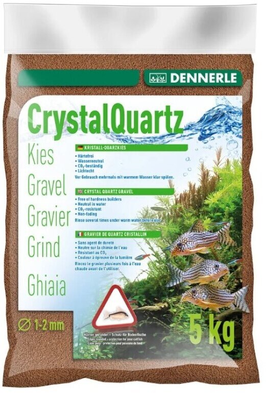 Грунт Dennerle Crystal Quartz Gravel, светло-коричневый, 5кг
