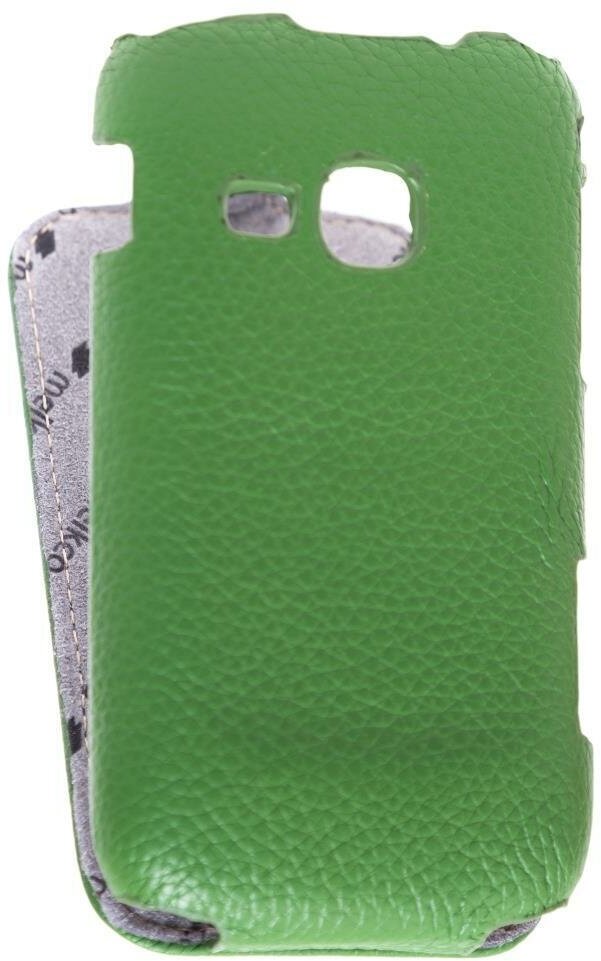 Кожаный чехол для Samsung Galaxy Mini 2 (S6500) Melkco Premium Leather Case - Jacka Type (Green LC)