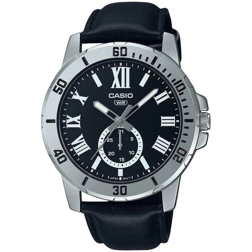 фото Часы японские наручные мужские кварцевые на ремне casio mtp-vd200pl-1b