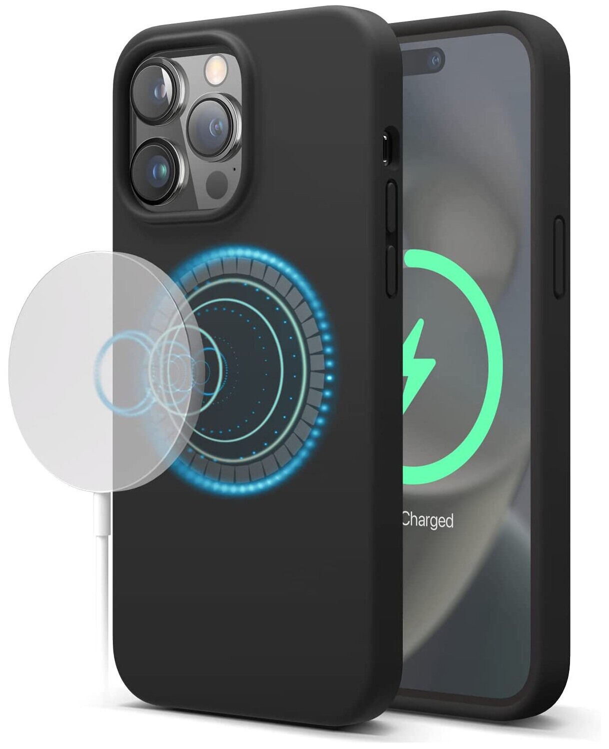 Elago для iPhone 14 Pro Max чехол MagSafe Soft silicone case Black, шт