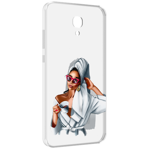 Чехол MyPads Девушка в белом халате женский для Meizu M6 (M711Q) задняя-панель-накладка-бампер