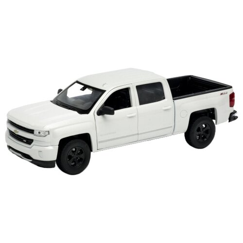 Внедорожник Welly Chevrolet Silverado (24083) 1:24, 18 см, белый