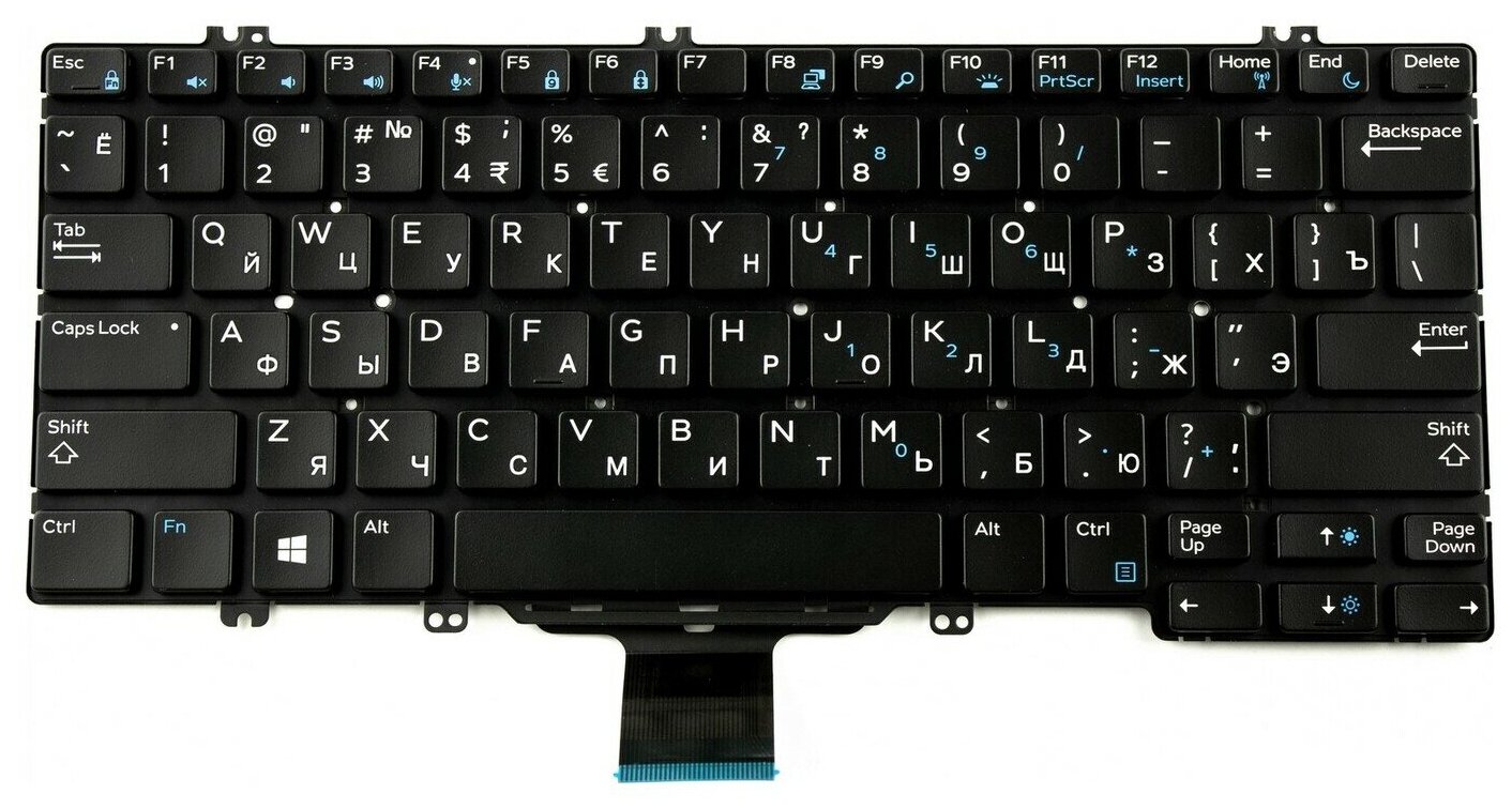Клавиатура для ноутбука Dell 5280 5288 7280 7390 P/n: PK131S53B01, DLM16C8, DLM16C83U4J698