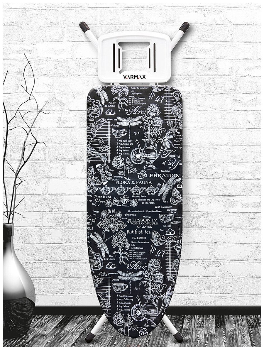 Чехол для гладильной доски VARMAX, размер 135*48 см (M), серия HERBAL BLACK - фотография № 2