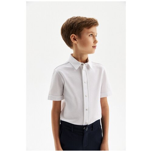 Рубашка Silver Spoon, размер 146, белый сорочка монотекс удлиненная короткий рукав трикотажная размер 54 синий