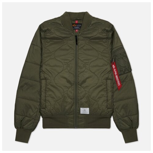 бомбер ALPHA INDUSTRIES, подкладка, размер S, зеленый