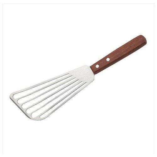 Шумовка 27 см, металлическая кухонная лопатка с прорезями , с деревянной ручкой для рыбы , чебуреков, жарки, готовки, для кухни.