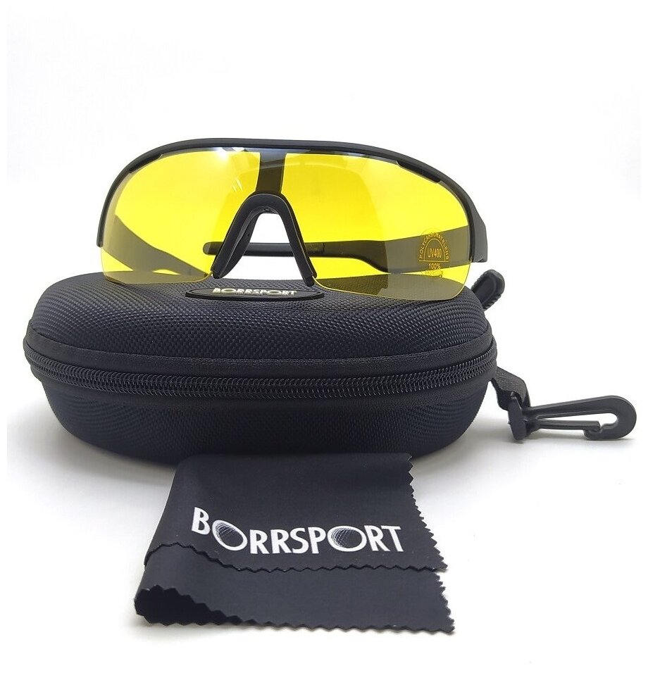 Очки спортивные для стрелкового спорта/ желтые линзы/ для рыбаков/ для водителей BORR SPORT