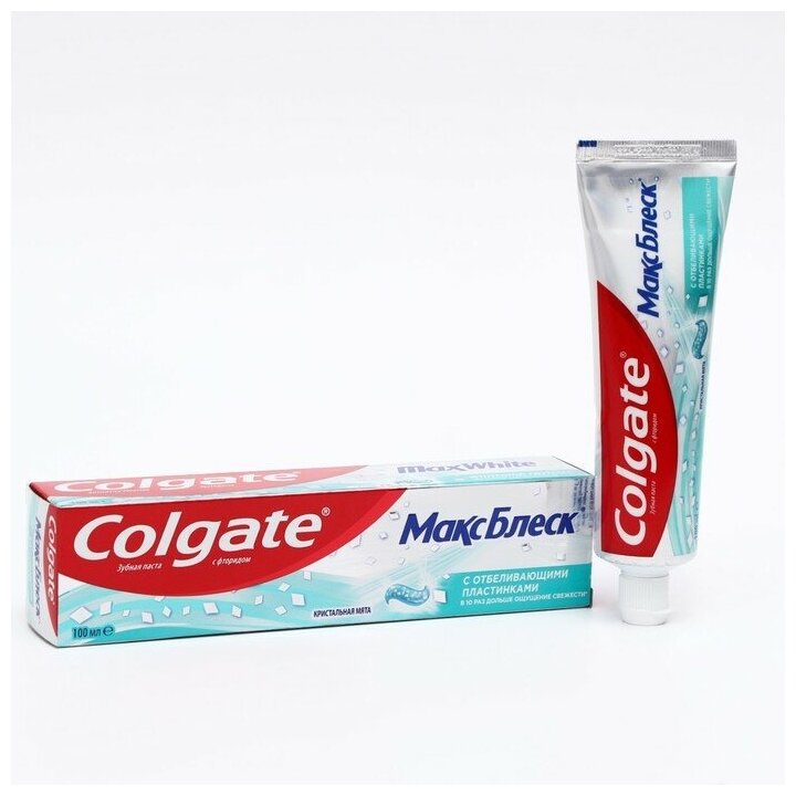 Зубная паста Colgate Max White, с отбеливающими пластинками, 100 мл