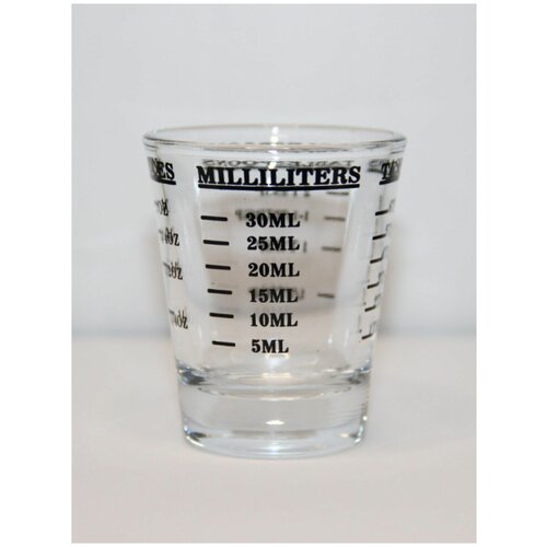 Мерный стаканчик-шот стеклянный 30 мл, 1 шт