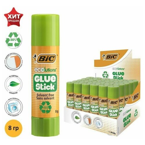 Клей-карандаш 8 г Glue Stick ECOlutions, прозрачный, твёрдый flamingo glue stick 10 x 8 g