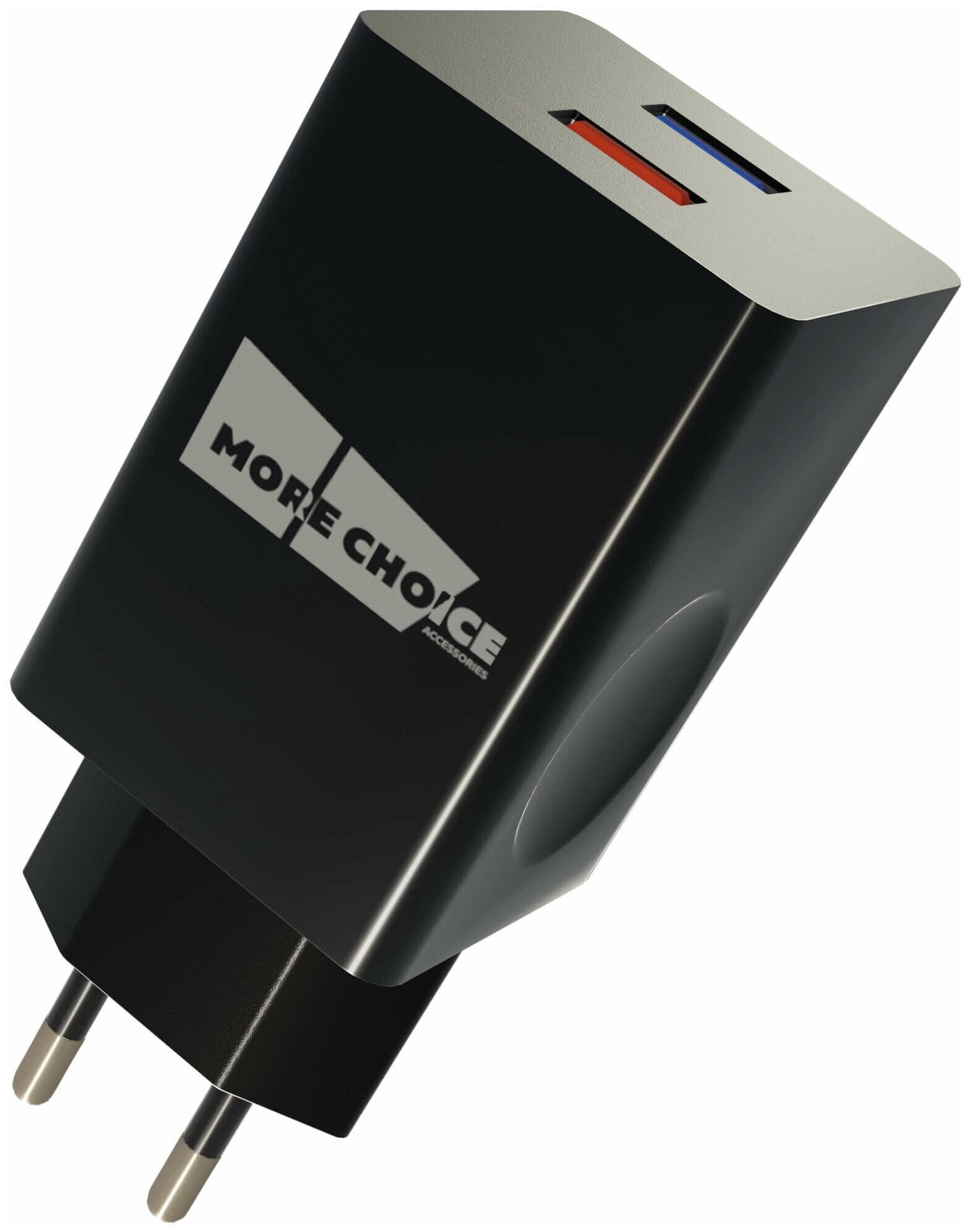 Зарядное устройство сетевое More Choice Smart 2*USB 3.0А QC3.0 быстрая зарядка для Type-C Black - фото №2