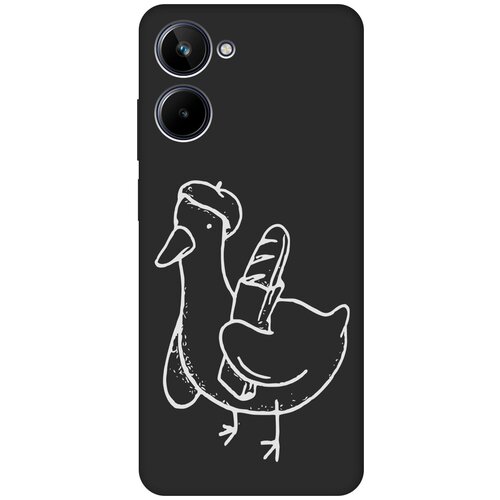 Матовый чехол French Goose W для Realme 10 4G / Рилми 10 4Г с 3D эффектом черный матовый чехол с карманом heart meme w для realme 10 4g рилми 10 4г с 3d эффектом черный