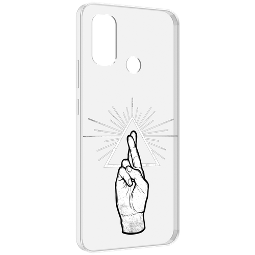 Чехол MyPads черно белая рука для UleFone Note 10P / Note 10 задняя-панель-накладка-бампер